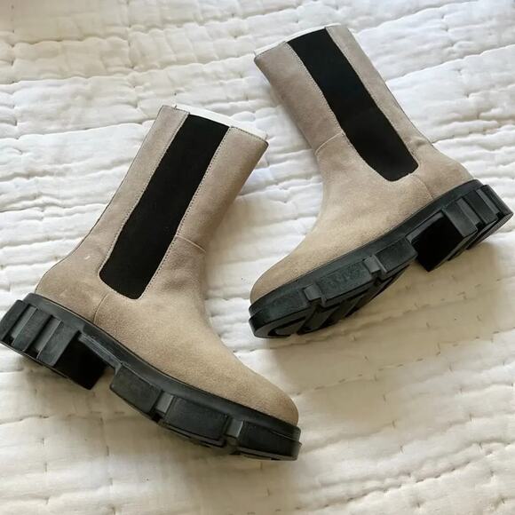 FREE PEOPLE Brooks Chelsea Boots in grey‎ Lug Sole size 37 NWT - Picture 2 of 7